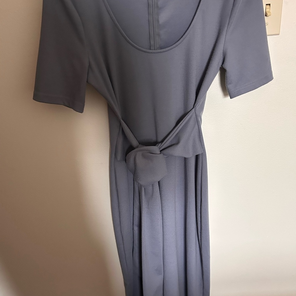 Style Rack dusty blue mid Sleeve Dress